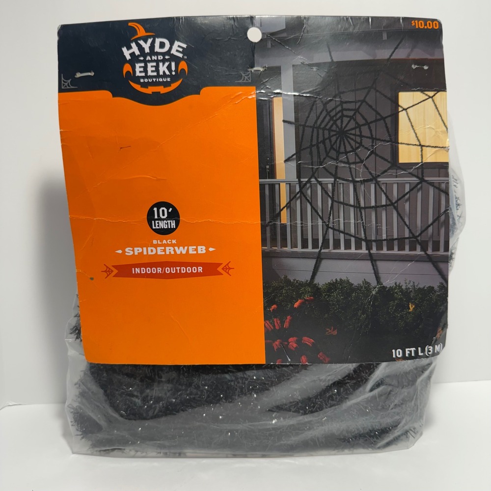 Hyde and EEK Boutique Black Spiderweb 10ft Halloween Indoor Outdoor Decoration